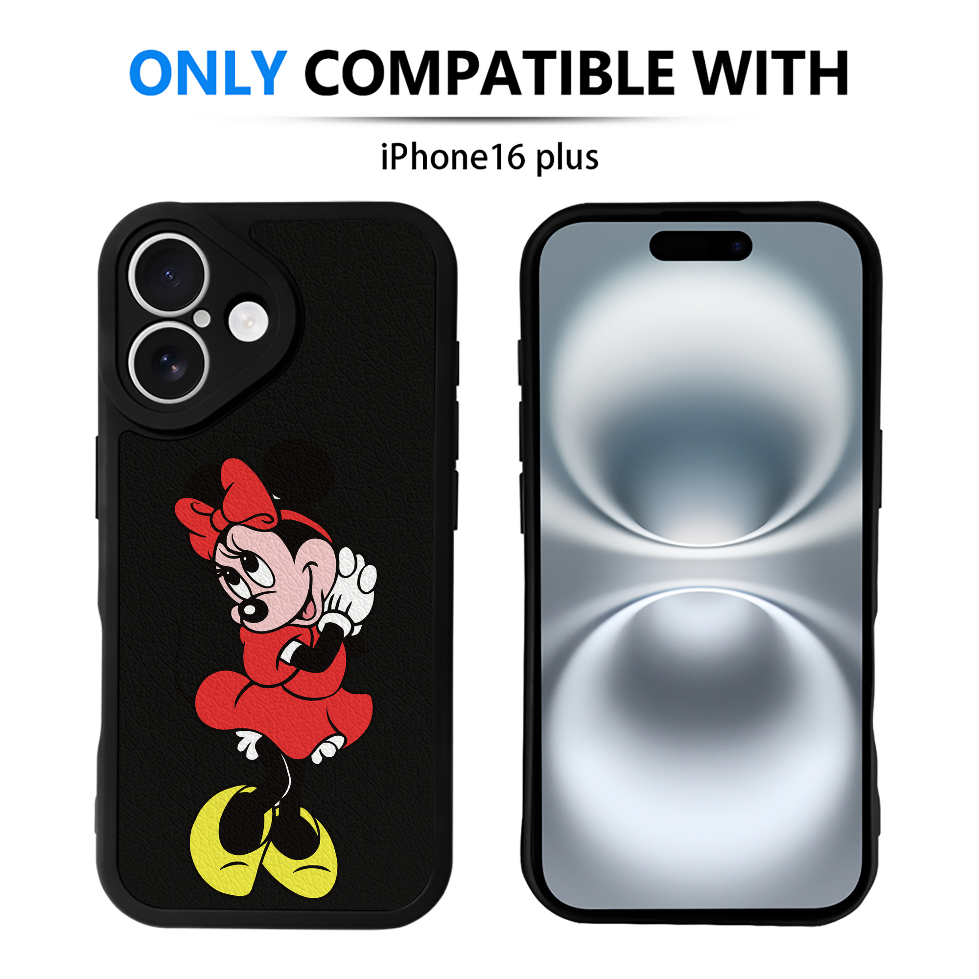 （画像用） ミッキーマウス Mickey Mouse 【iPhone 16シリーズ対応】シリコンスマホケース（レザー調） 材質：シリコン